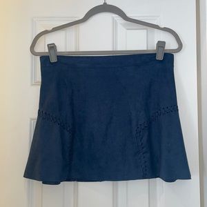 Bishop + Young Faux Suede Navy Skirt